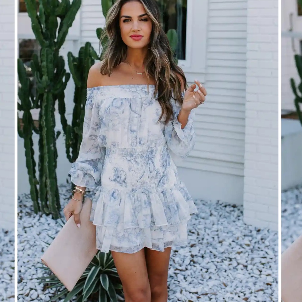 Vici Coastal Charm Off The Shoulder Dress